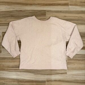 Fabletics Womens Heather Pink Crewneck Sweatshirt Relaxed Fit Pullover Size M